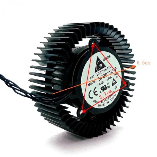 BFB0712HF Fan - 65 x 65 mm - 12V - 6 cm cable - For Nevermore Stealth max