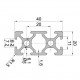 Perfil de aluminio estructural ranurado 2040 - 20 x 40 - longitud 1 metro