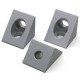 Corner connector - 2 connections - for 2020 aluminum profiles