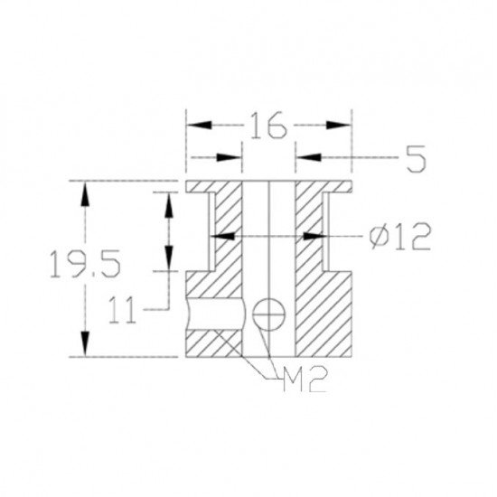 Polea GT2 - 20 dientes - Para correa de 9 y 10mm