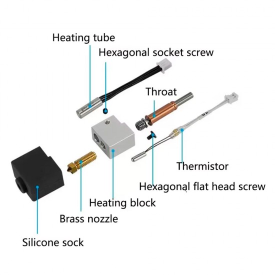 Heater Block Kit - Compatible with Anycubir Kobra3