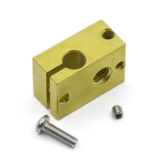 Brass heating block v6 for 3mm PT100 thermistor - M6 Thread - v5 and v6 ...