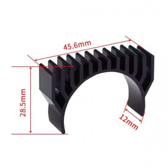 Aluminum Heat Sink for Nema 14 Stepper Motor - Black