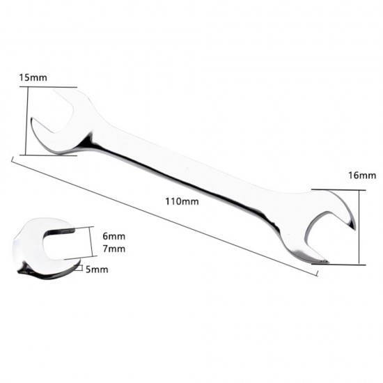 Double-Ended Fixed Wrench - 6 and 7 mm Steel - nozzles changes